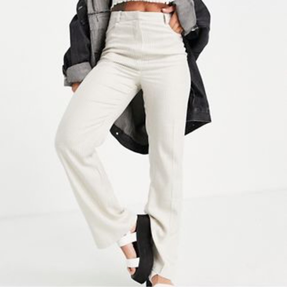 ASOS pinstripe high rise pants